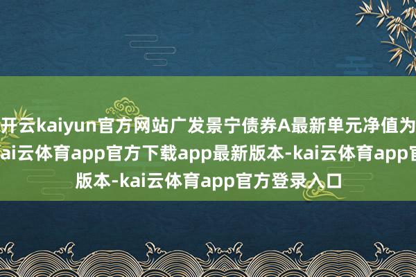 开云kaiyun官方网站广发景宁债券A最新单元净值为1.16