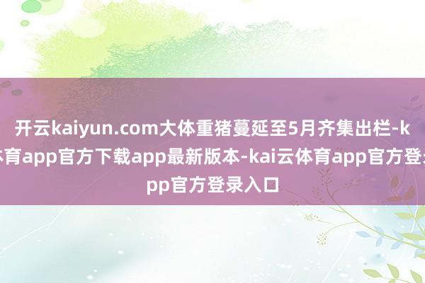 开云kaiyun.com大体重猪蔓延至5月齐集出栏-kai云