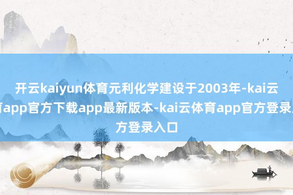 开云kaiyun体育元利化学建设于2003年-kai云体育a